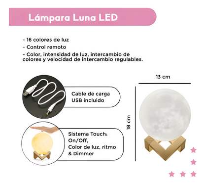 Lámpara Luna 3D