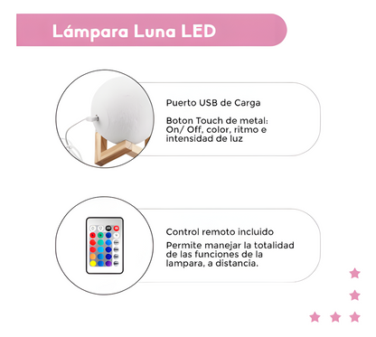 Lámpara Luna 3D