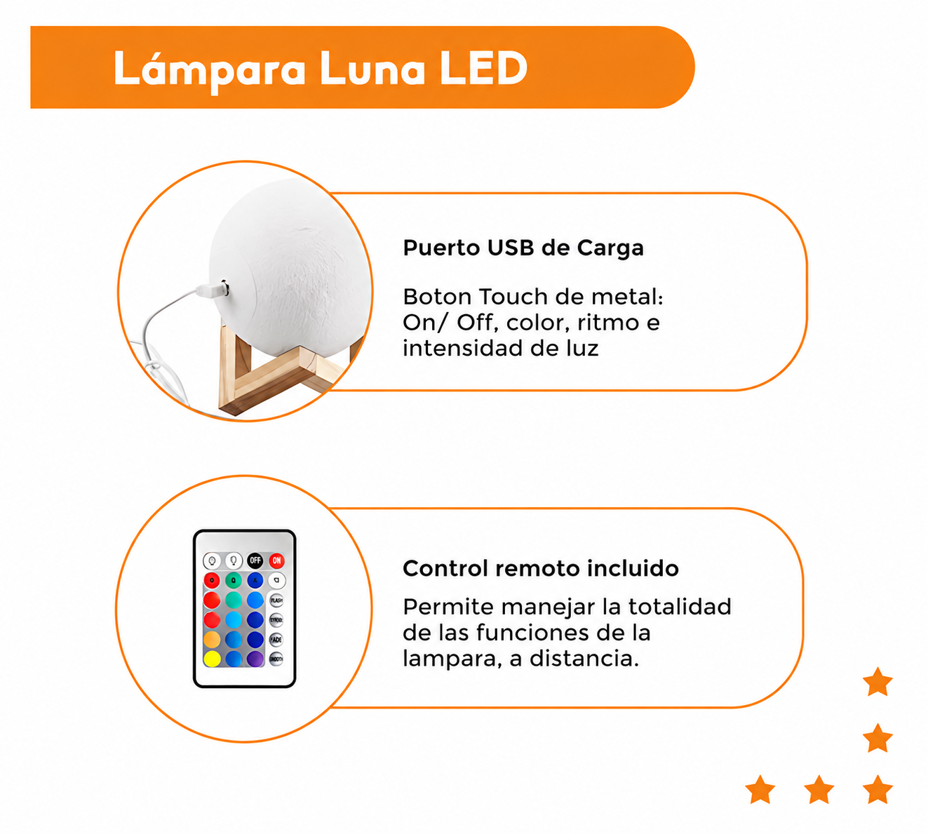 Lampara Luna 3D